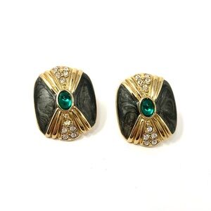 Kenneth Jay Lane KJL for Avon 1980s "Duchess of Windsor" pierced earrings